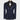 Black Satin Collar Dark Blue Patterned Tuxedo