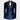 Blue Velvet Black Satin Lapel Double Breasted