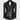 Black Satin Collar Black Double Breasted Tuxedo-silver scaly